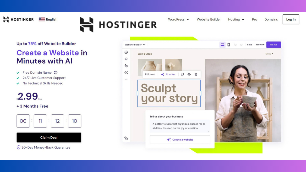 Unlock Your Online Potential with Hostinger: Affordable Web Hosting Made Easy with AI